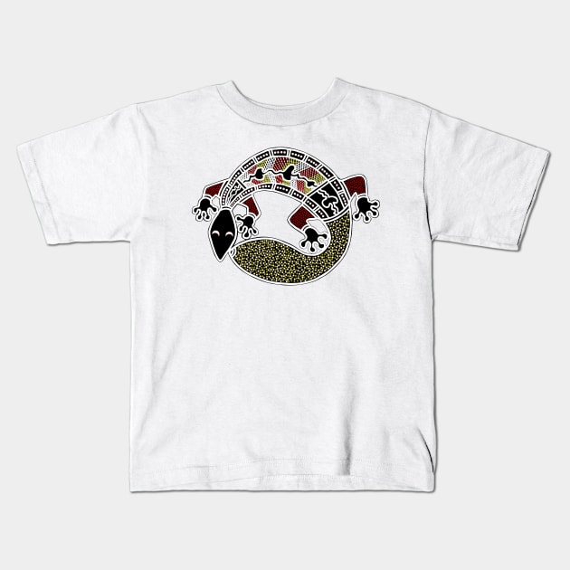Aboriginal Art - Gecko Kids T-Shirt by hogartharts